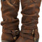 Botas Vintage con Tiras Cruzadas para Mujer