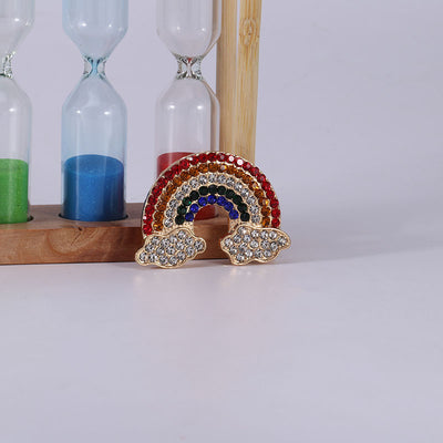 Broche de Aleación Coreano con Gota de Aceite y Diamante Arcoíris - Image 3
