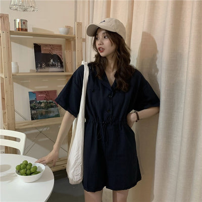 Jumpsuit Slim con Cuello Polo Suelto y Cordón Ajustable - Image 22