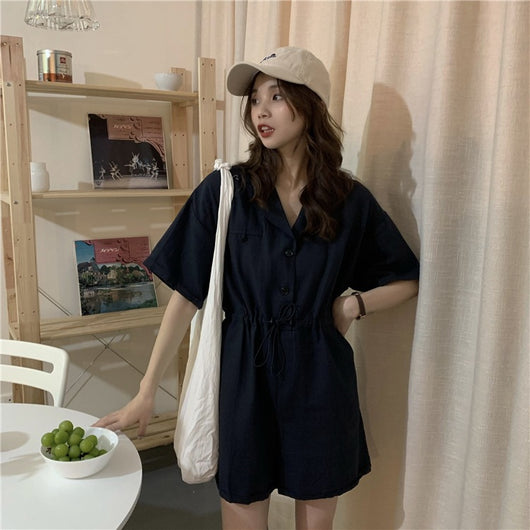 Jumpsuit Slim con Cuello Polo Suelto y Cordón Ajustable - Image 22