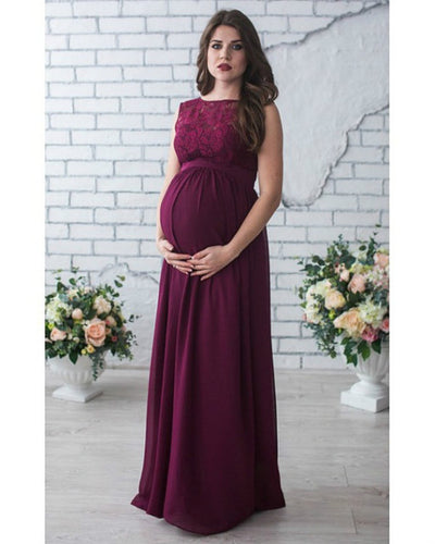 Vestido de Maternidad sin Mangas con Encaje Elegante - Image 5
