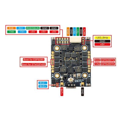 Controlador de Vuelo 3 en 1 con Puerto Serial y Receptor ELRS 2.4GHz - Image 11