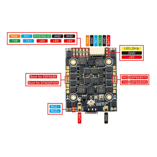 Controlador de Vuelo 3 en 1 con Puerto Serial y Receptor ELRS 2.4GHz - Image 11