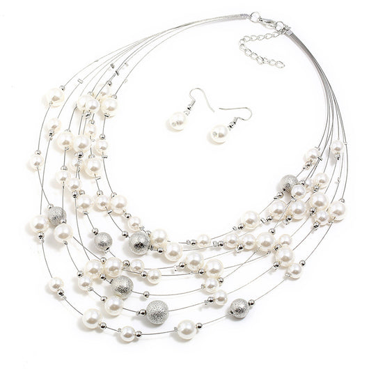 Collar Colgante de Perlas Multicapa Elegante - Image 2