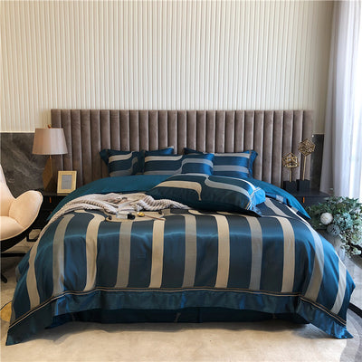 Juego de Cama de Algodón Puro 4 Piezas - Lujo Minimalista para Primavera y Verano - Image 6