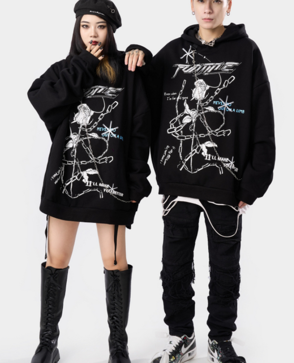 Sudadera Estampada Oversize Cómoda y Desenfadada