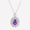 Collar de Plata S925 con Circonita Púrpura para Mujer