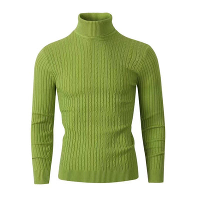 Suéter Hombre Cuello Alto Retro Tejido Floral Trenzado - Image 20
