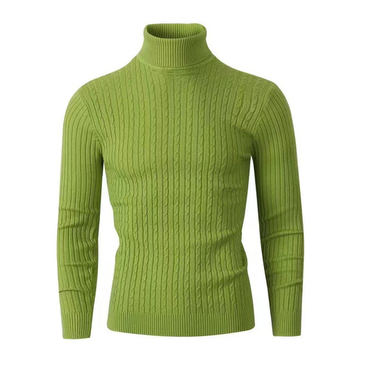 Suéter Hombre Cuello Alto Retro Tejido Floral Trenzado - Image 20