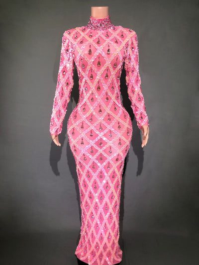 Vestido de Fiesta Elegante con Cristales Brillantes para Mujer - Image 24