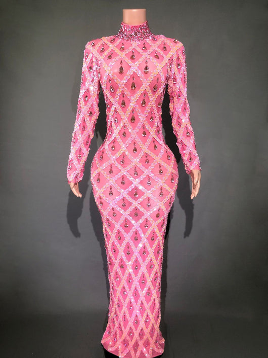 Vestido de Fiesta Elegante con Cristales Brillantes para Mujer - Image 24
