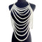 Retro Multi-layer Pearl Body Chains White