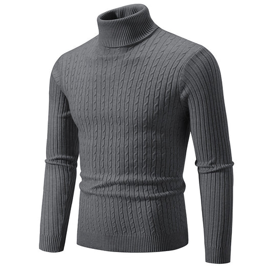 Suéter Cuello Alto Tejido Slim Fit para Hombre - Colores Sólidos - Image 9