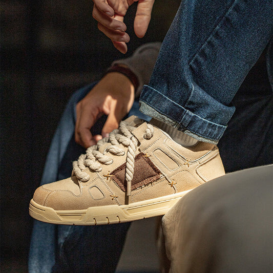Zapatos Casuales Deportivos Retro con Parche de Cáñamo y Suela de Cuerda