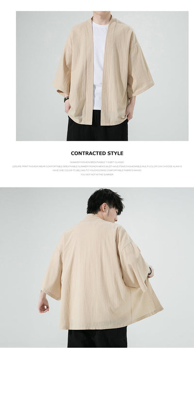 Cardigan de Algodón y Lino para Hombre con Mangas 3/4 - Image 16