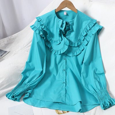 Blusa Elegante de Doble Textura con Cuello Solapa - Image 4