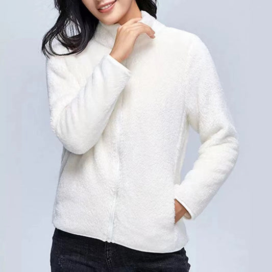 Cardigan Deportivo de Forro Polar para Mujer con Cierre de Cremallera