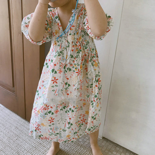 Vestido Princesa Floral Estilo Coreano para Niña - Ropa de Verano - Image 9
