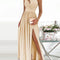 Vestido Maxi Elegante con Abertura Alta y Escote Asimétrico
