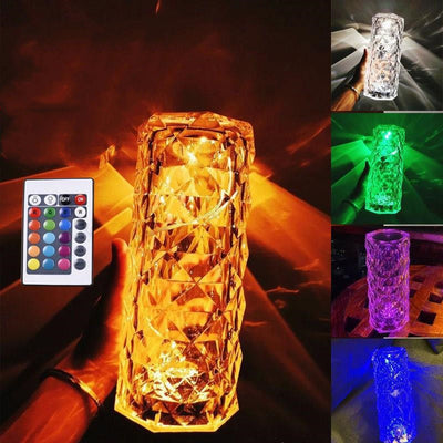 Lámpara de Mesa Cristal Diamante con Carga USB - Luz Nocturna Decorativa Recargable - Image 19