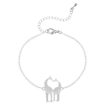 Pulsera de Jirafa con Corazón Dorado y Plateado - Image 18