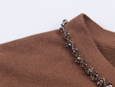 Cardigan Elegante de Cuello Redondo y Manga Larga con Detalles de Joyería - Image 19
