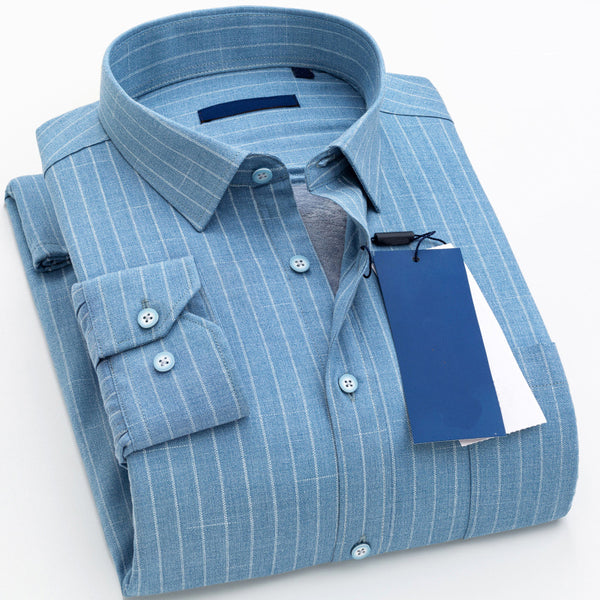 Camisa de Invierno para Hombre con Forro de Terciopelo - Estilo Casual Ejecutivo