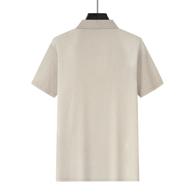 Polo Deportivo Hombre Cuello V Tejido Waffle Manga Corta Suelta - Image 45