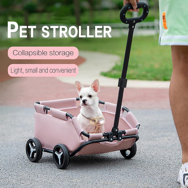Carrito Portátil para Mascotas - Cochecito Plegable para Perros y Gatos
