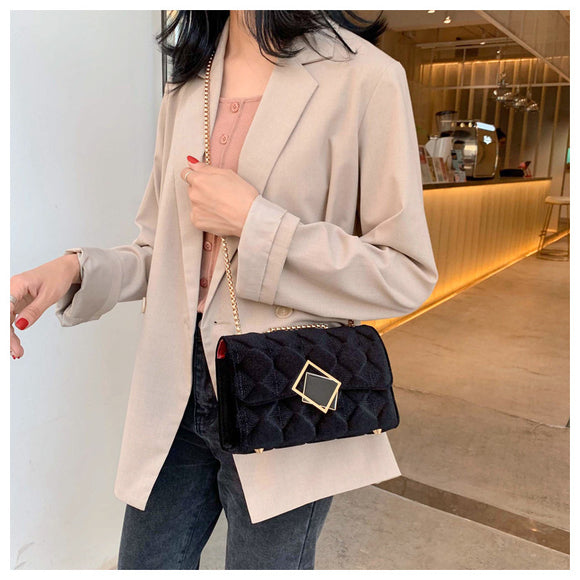 Bolso de Cadena Terciopelo Diamante