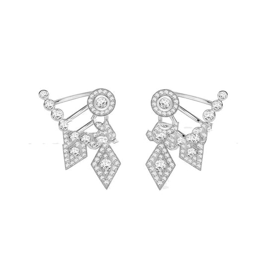 Aretes Dobles de Diamante y Circón - Diseño Europeo y Americano - Image 9