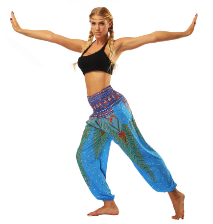 Pantalones Harem Estampados Digitales con Cintura Elástica Suelta - Image 10