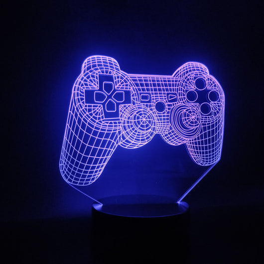 Lámpara Nocturna 3D Diseño Gamepad - Luz Creativa para el Hogar