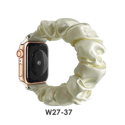 Anillo Elástico de Satén Estampado de Colores Sólidos - Image 33