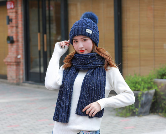 Gorro y Bufanda Larga de Lana para Mujer - Image 3