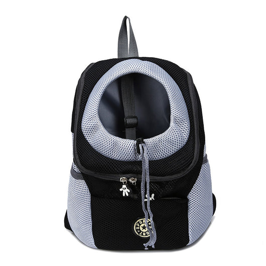 Lime green mesh pet backpack with grey trim, black zipper, and internal leash clip, shown from the front. - Image 4