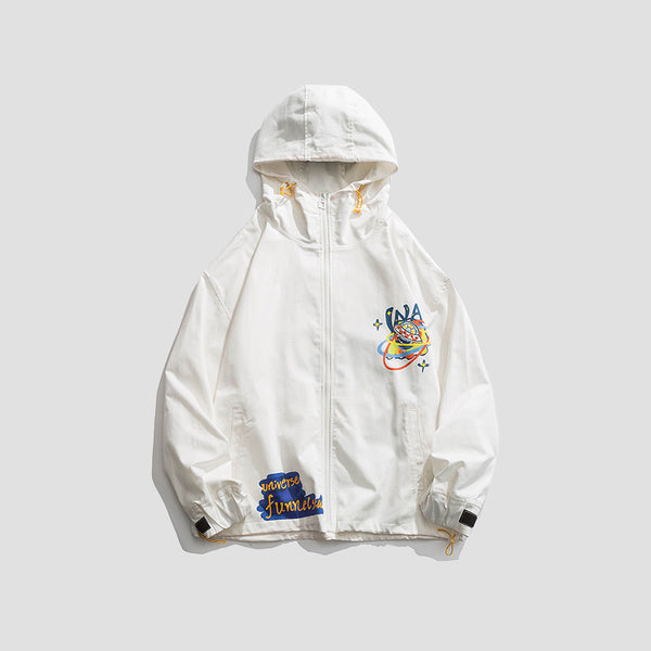 Chaqueta Deportiva Estampada Holgada