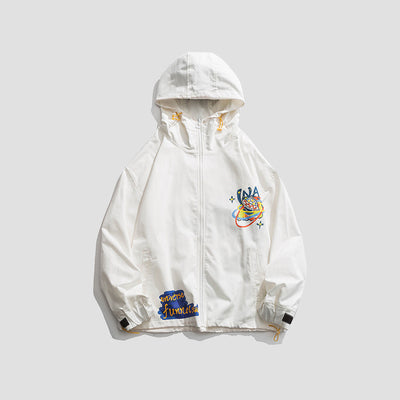 Chaqueta Deportiva Estampada Holgada