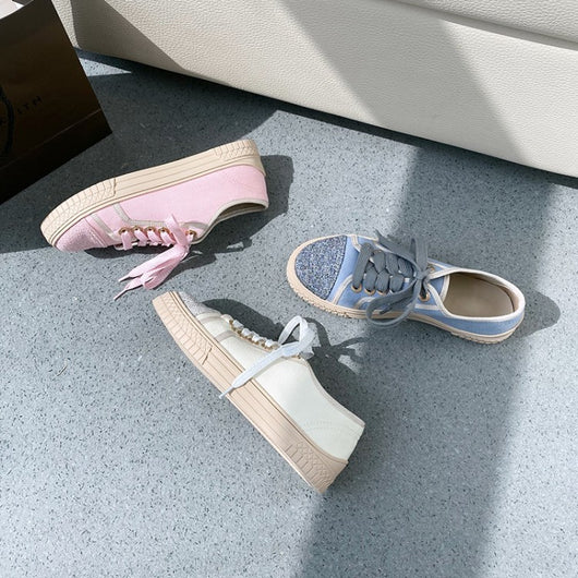 Zapatos Blancos de Plataforma para Mujer con Cordones - Estilo Casual y Cómodo - Image 3