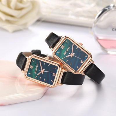 Reloj Cuadrado Retro para Mujer Verde - Elegancia Clásica