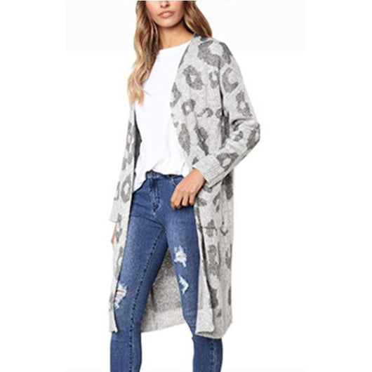 Cardigan de Leopardo para Otoño e Invierno - Suéter Tejido Elegante para Mujer - Image 30