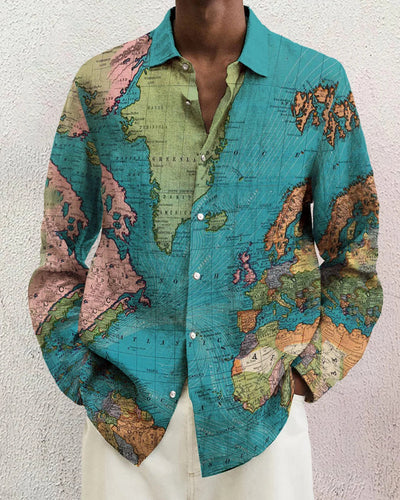 Camisa de Manga Larga con Estampado Degradado para Hombre - Image 11