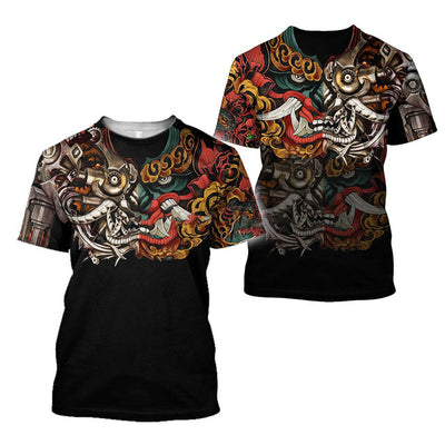 Camiseta Hombre Samurái 3D Cuello Redondo Diseño Impreso Suelta - Image 15