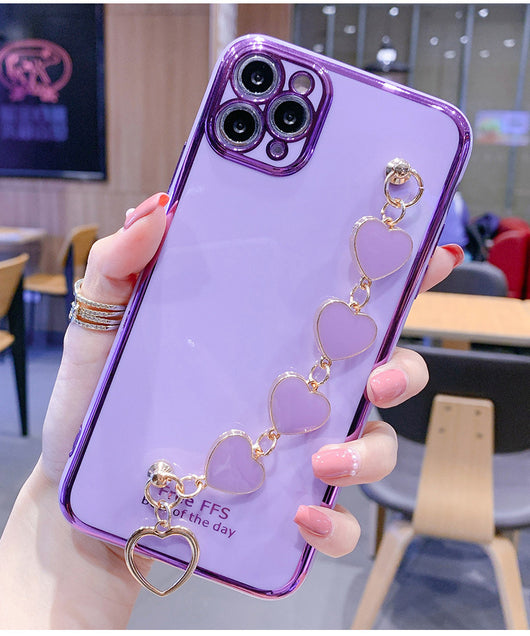 Funda Protectora para Celular con Pulsera de Electrochapado y Silicona - Image 3