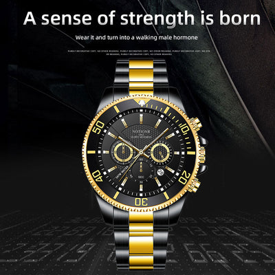 Reloj de Lujo Dorado para Hombre - Acero Inoxidable Resistente al Agua con Esfera Luminosa - Image 9