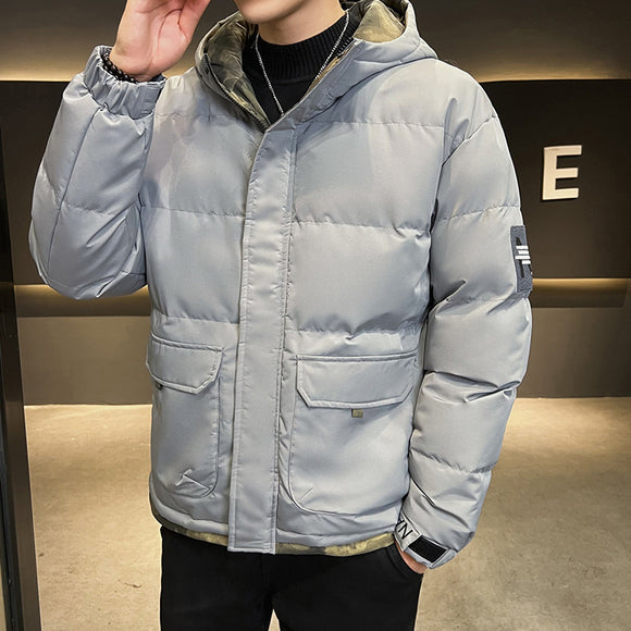 Chamarra Acolchada de Invierno para Hombre con Capucha