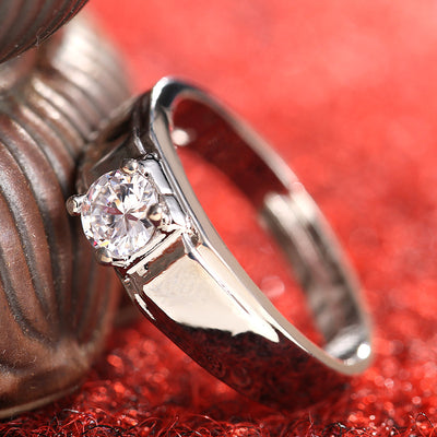 Anillo de Diamante Simulado Moissanita para Parejas - Diseño de Seis Garras SATINE - Image 2