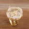 Fashion Irregular Beads Gold Adjustable Ring White Quartz Gold