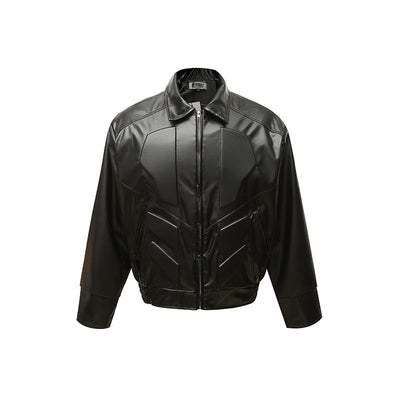 Chaqueta de Cuero Acolchada Estilo Locomotora American Street