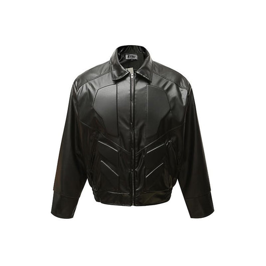 Chaqueta de Cuero Acolchada Estilo Locomotora American Street